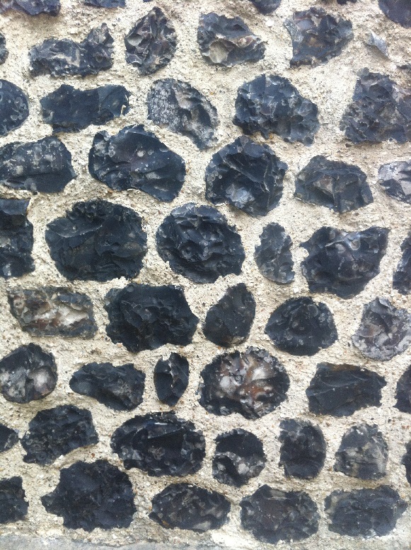Repointing of knapped flint wall